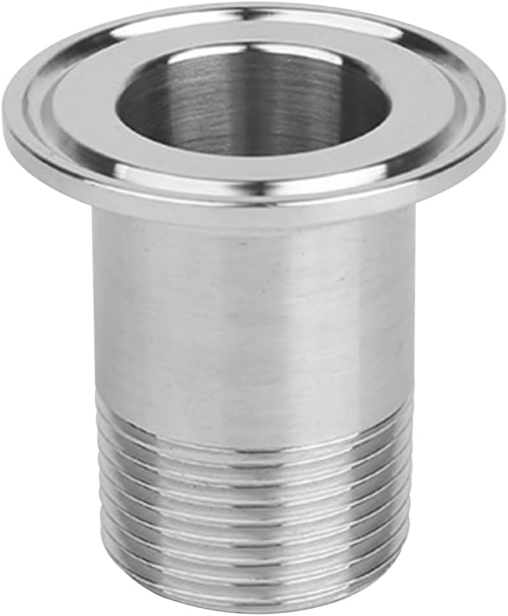 Fitvell Stainless Steel Sanitary Pipe Fitting 1" NPT Male Thread to 1.5" Tri Clamp 50.5mm Ferrule OD Sanitary Home Brew Adapter Connector (pack of 2) - Image 4